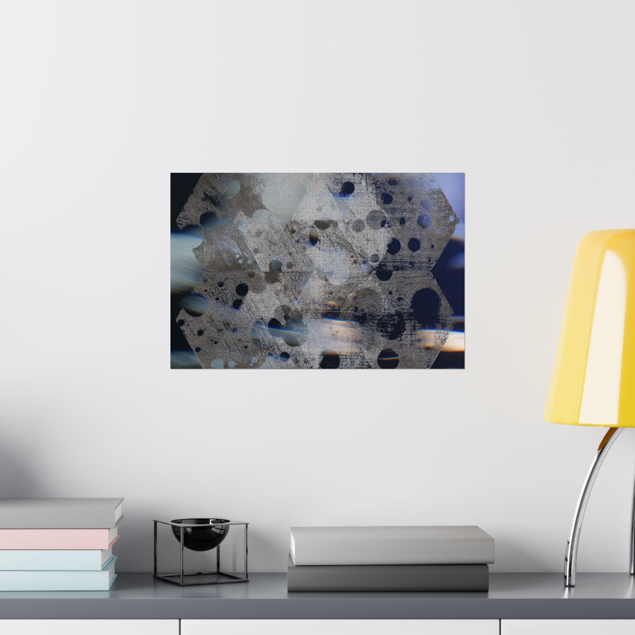 Abstracte zeshoekige matte poster — Moderne geometrische kunstprint 