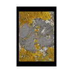Lichen Texture Matte Poster — Yellow & Gray Nature Wall Art