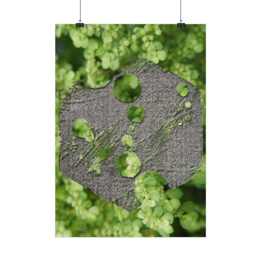 Abstract Moss Heart Poster — Botanical Green Wall Art