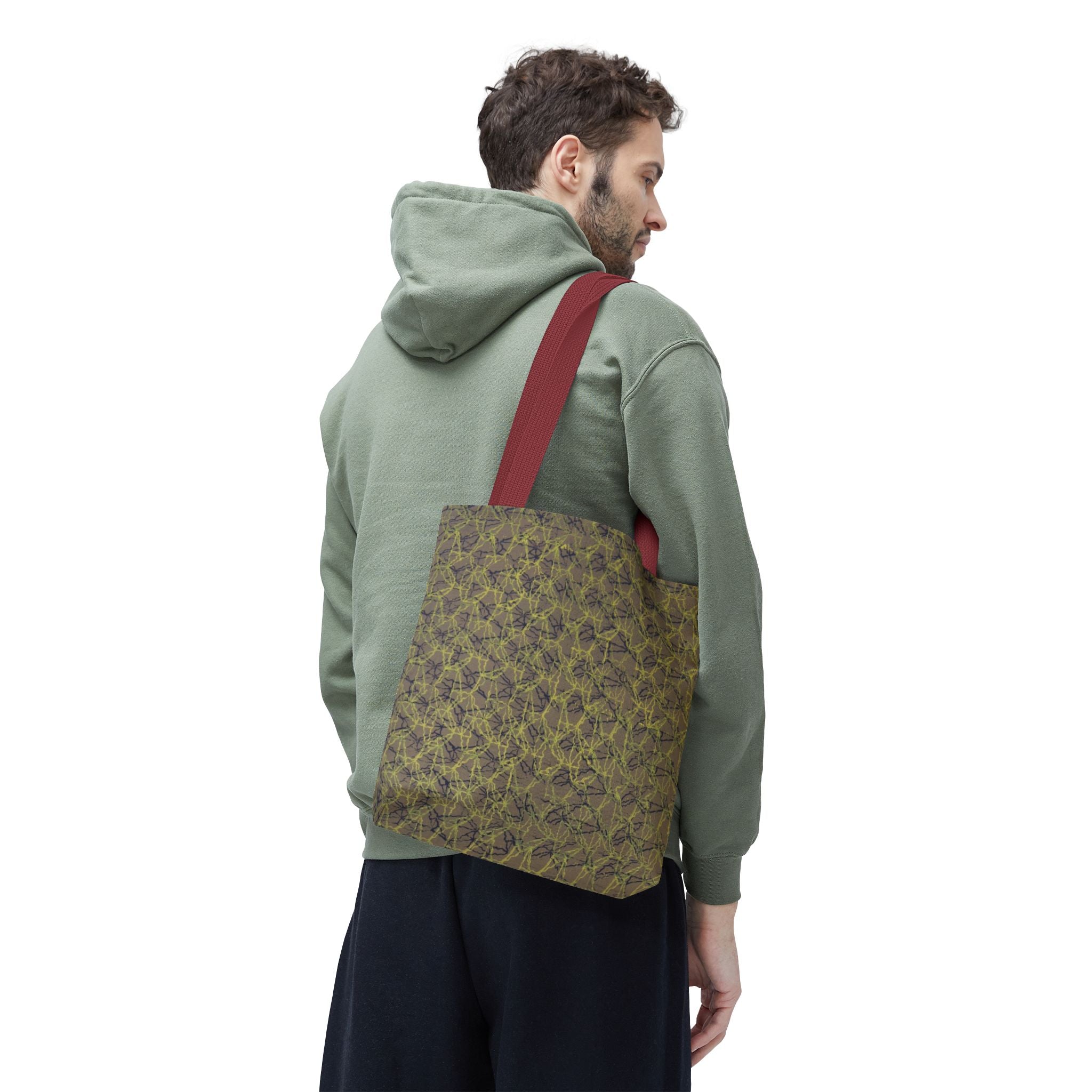 Abstract Olive Mosaic Tote Bag — All-Over-Print Reusable Shopper