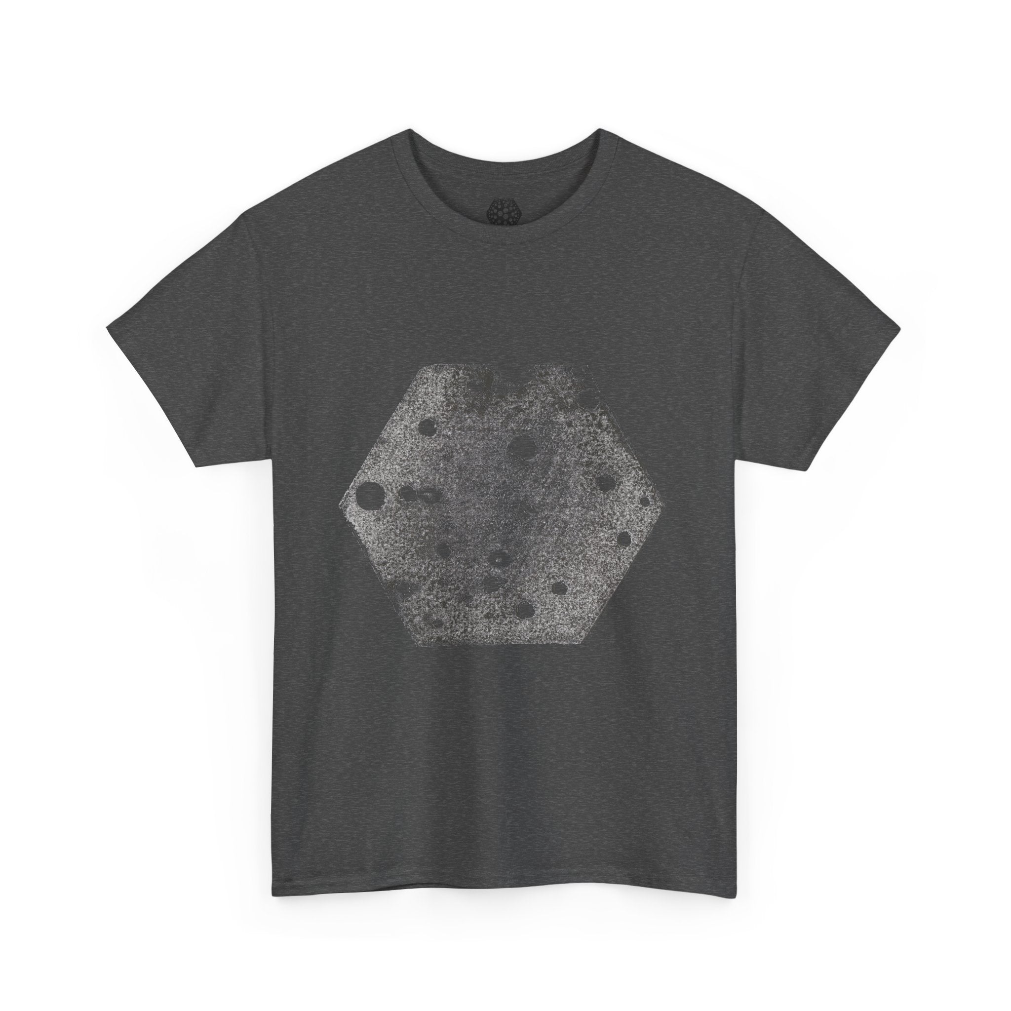 Hexagon Circles Graphic Tee — Digital Manual Print Art