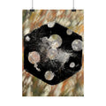Abstracte verticale poster — Abstracte kosmische zeshoek kunstprint 
