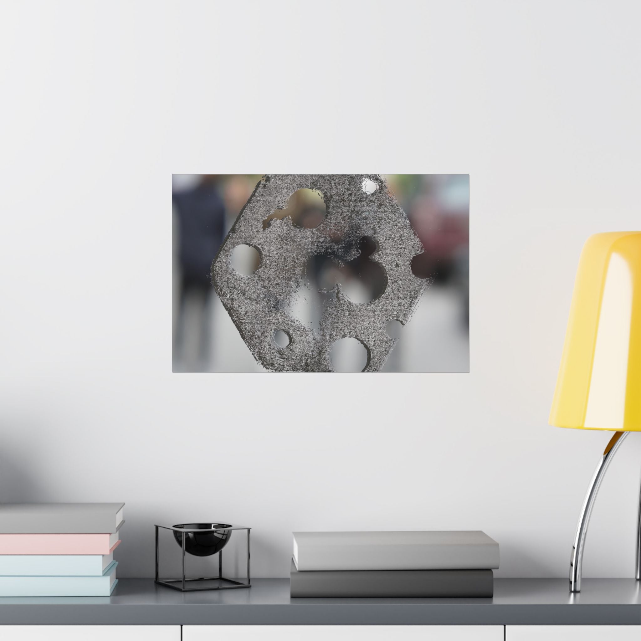 Abstracte industriële metalen textuur matte horizontale poster 
