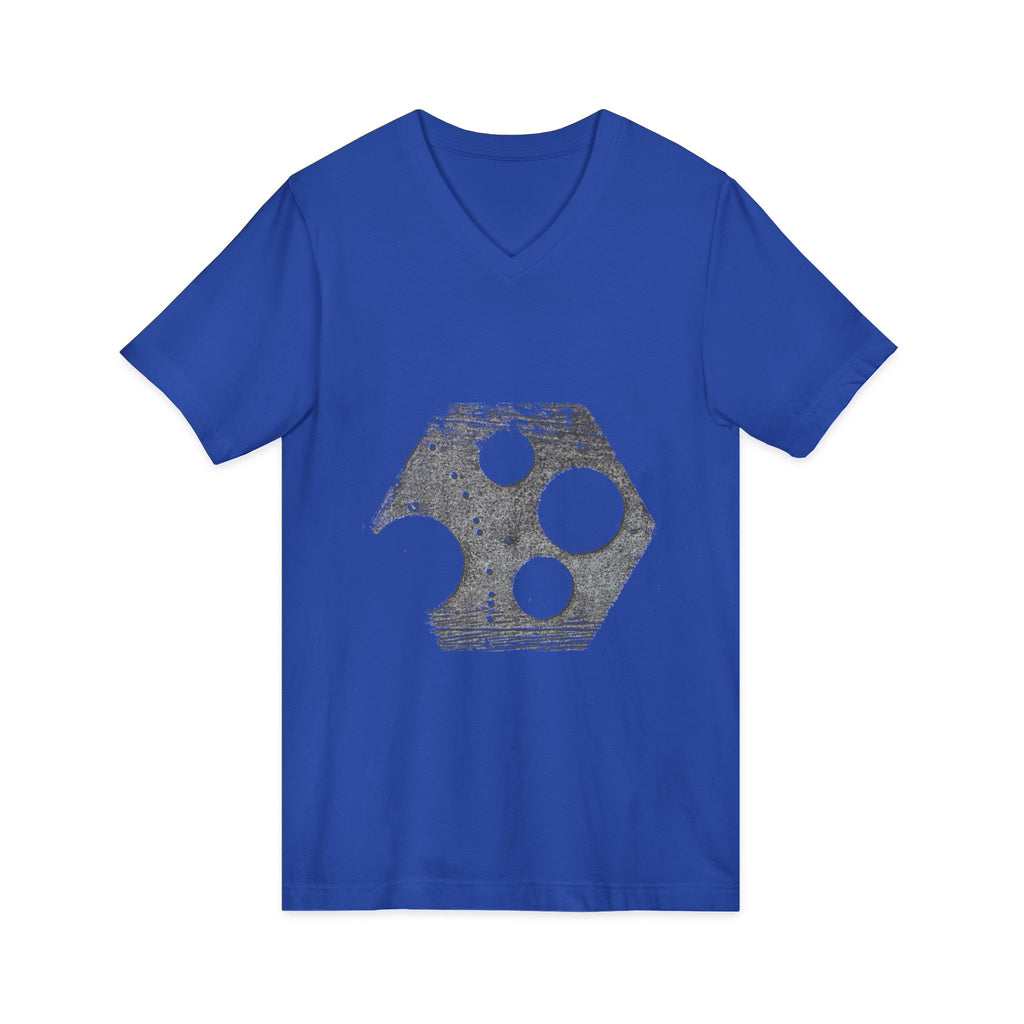 Hex Moon Graphic Tee Design Hex01 — Distressed Space Cheese Vintage Astronomy V-Neck T-Shirt