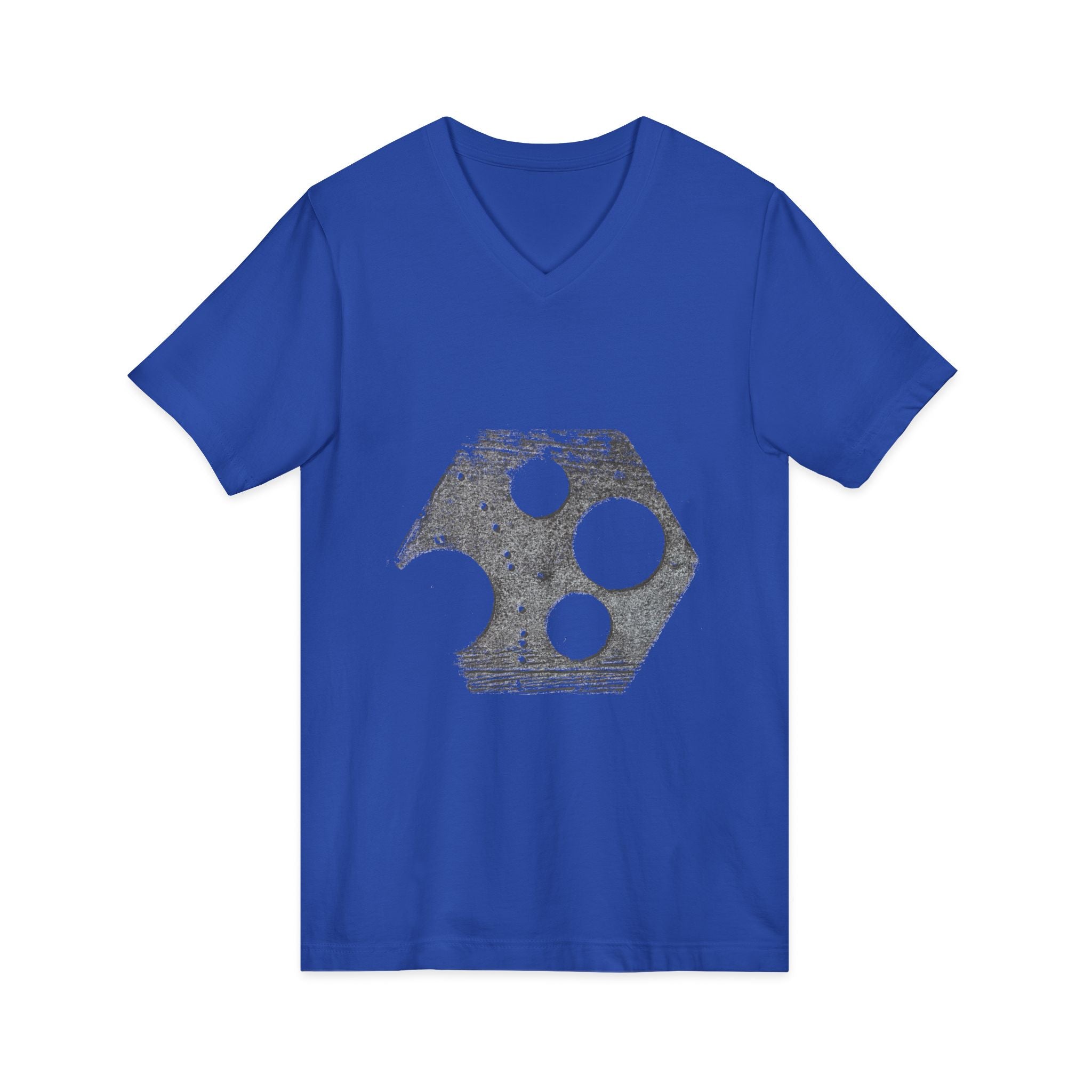Hex Moon Graphic Tee Design Hex01 — Distressed Space Cheese Vintage Astronomy V-Neck T-Shirt