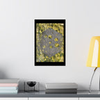 Abstract Hex Tile Poster — Gold Water Texture Matte Vertical Print