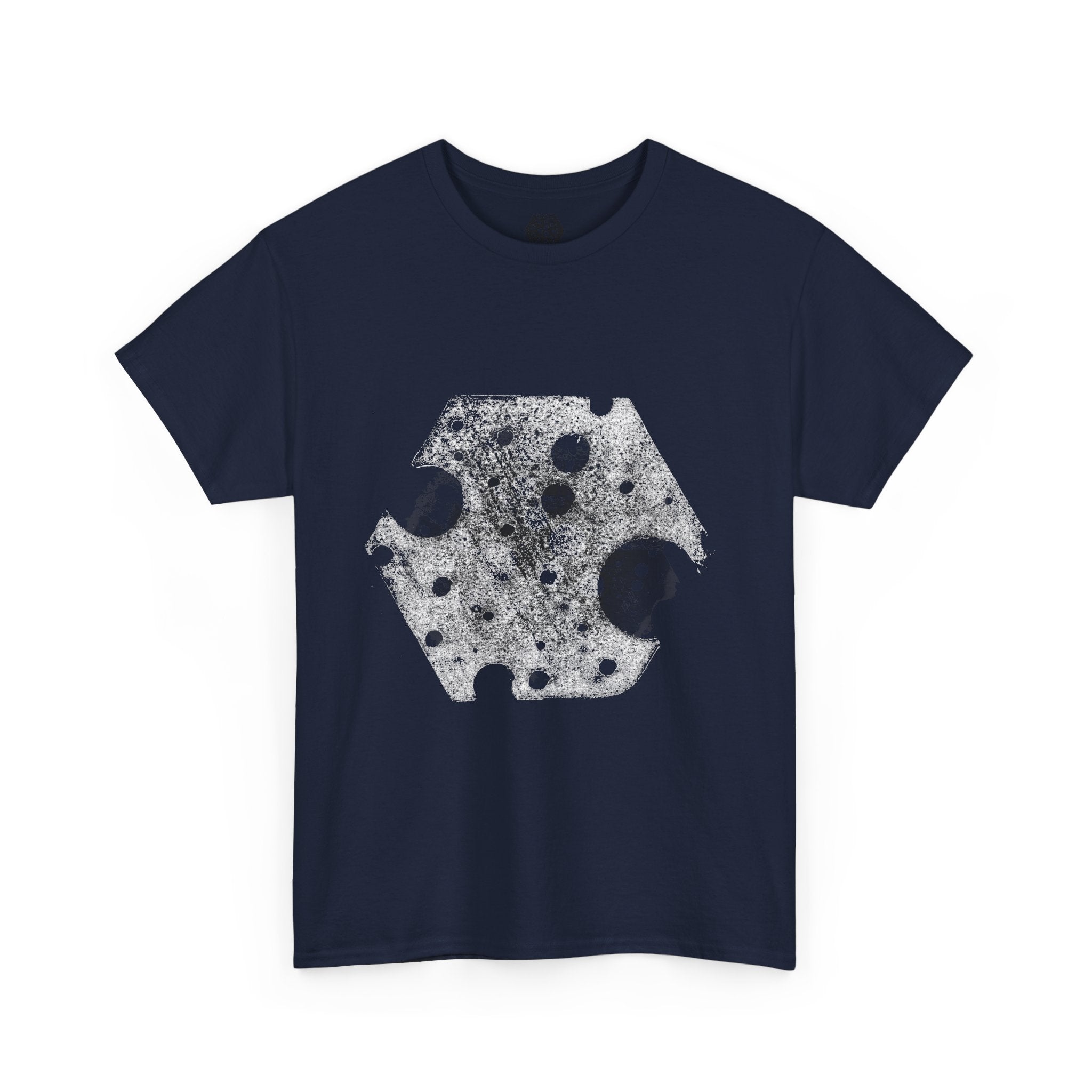 Hex Moon Graphic Tee — Distressed Space Cheese Vintage Astronomy T-Shirt
