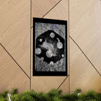 Abstract Black Dice Matte Vertical Poster — Grunge Monochrome Game Art