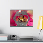 Abstract Floral Geometry Matte Horizontal Poster | Pink Bloom, Hex Cutout