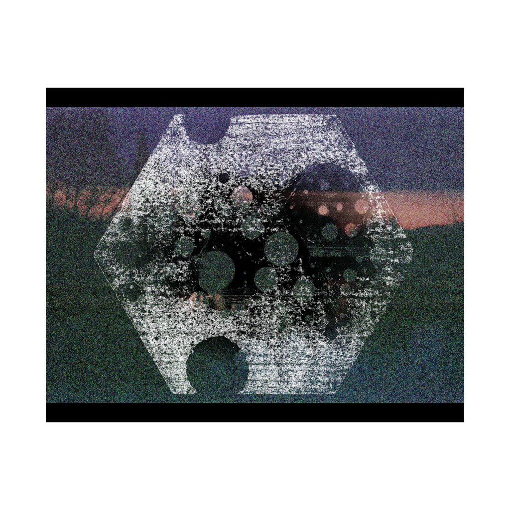 Abstract Hexagon Matte Poster — Grainy Nightscape Wall Art