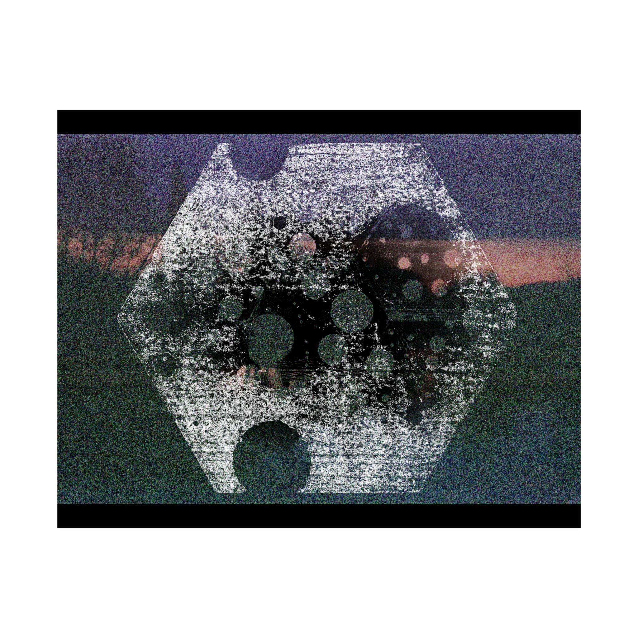 Abstract Hexagon Matte Poster — Grainy Nightscape Wall Art