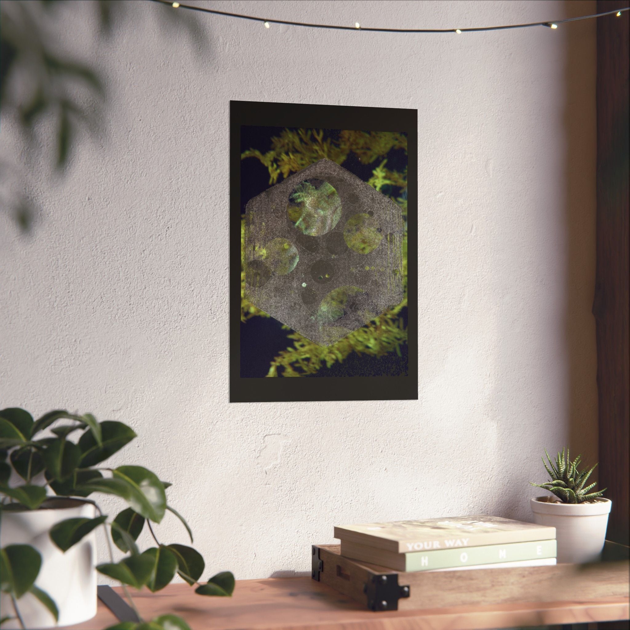 Abstract Hexagon Galaxy Poster — Matte Vertical Art Print