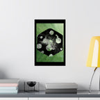 Abstract Green Dice Art Poster — Matte Vertical Wall Print