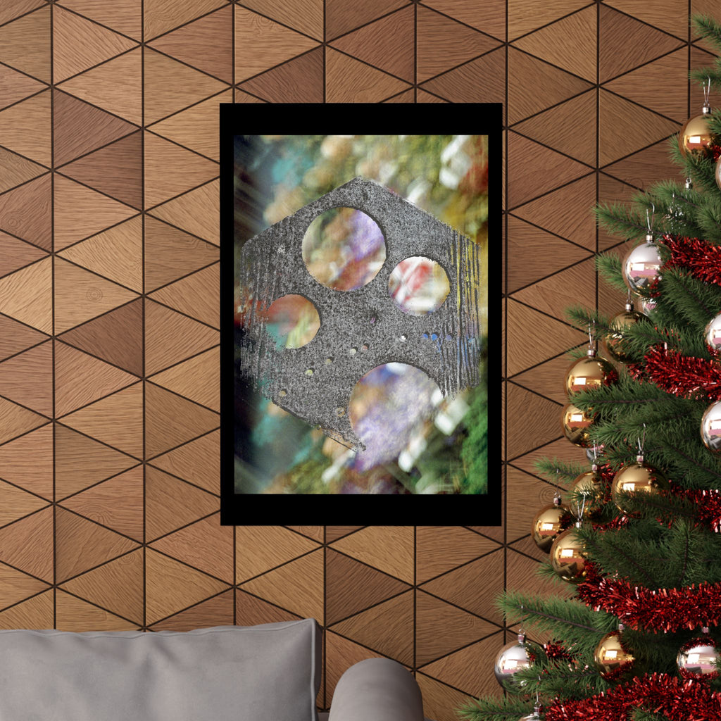 Abstract Geometric Hole Pattern Matte Vertical Poster | Industrial Texture Art