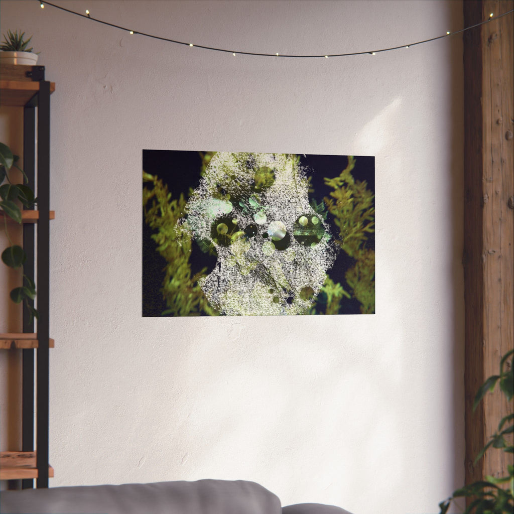 Abstract Green Algae Matte Poster — Botanical Ocean Wall Art (Horizontal)