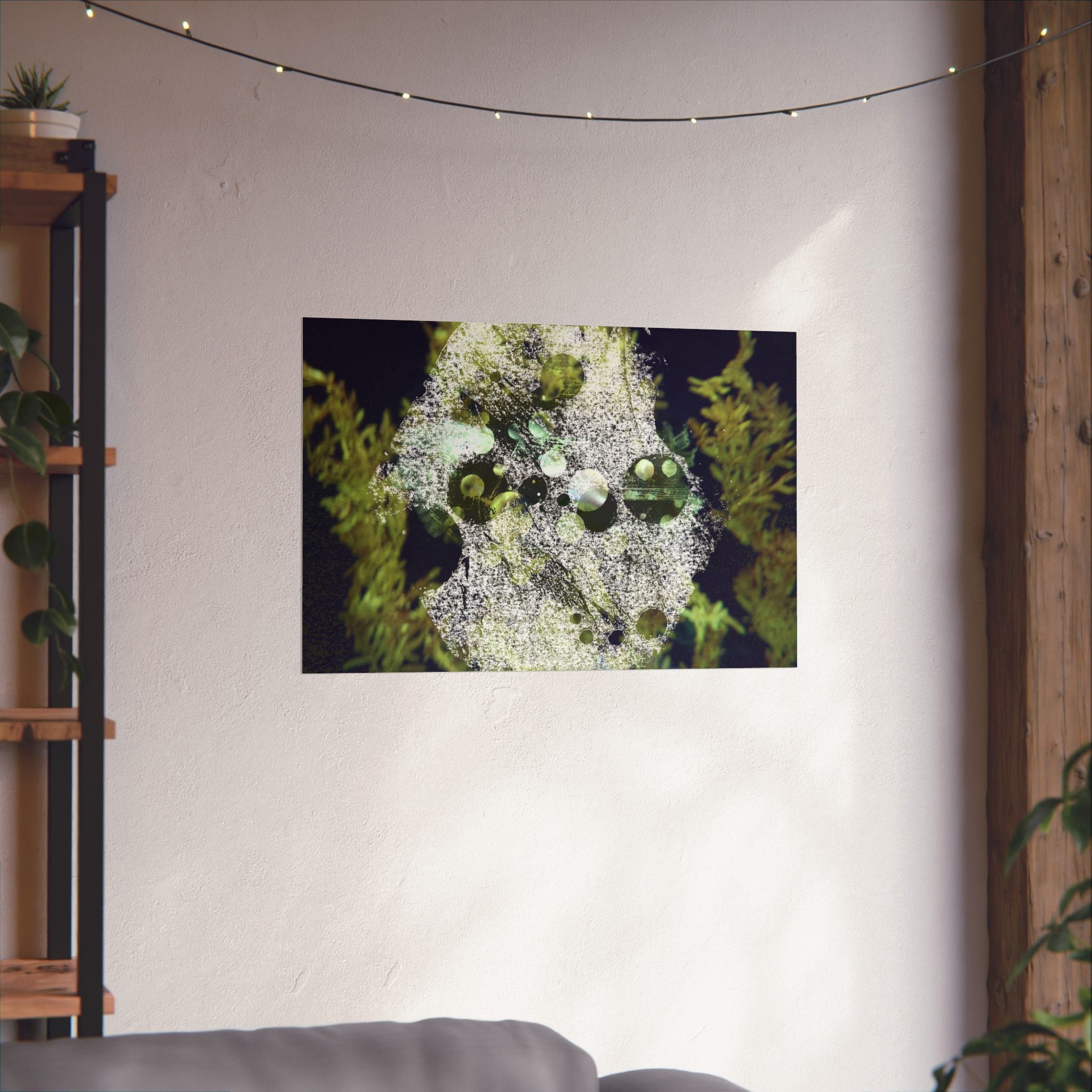 Abstract Green Algae Matte Poster — Botanical Ocean Wall Art (Horizontal)
