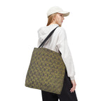 Abstract Olive Mosaic Tote Bag — All-Over-Print Reusable Shopper