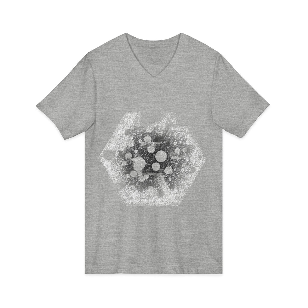 Hex Moon Graphic Tee Design Hex28 — Distressed Space Cheese Vintage Astronomy V-Neck T-Shirt