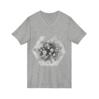 Hex Moon Graphic Tee Design Hex28 — Distressed Space Cheese Vintage Astronomy V-Neck T-Shirt