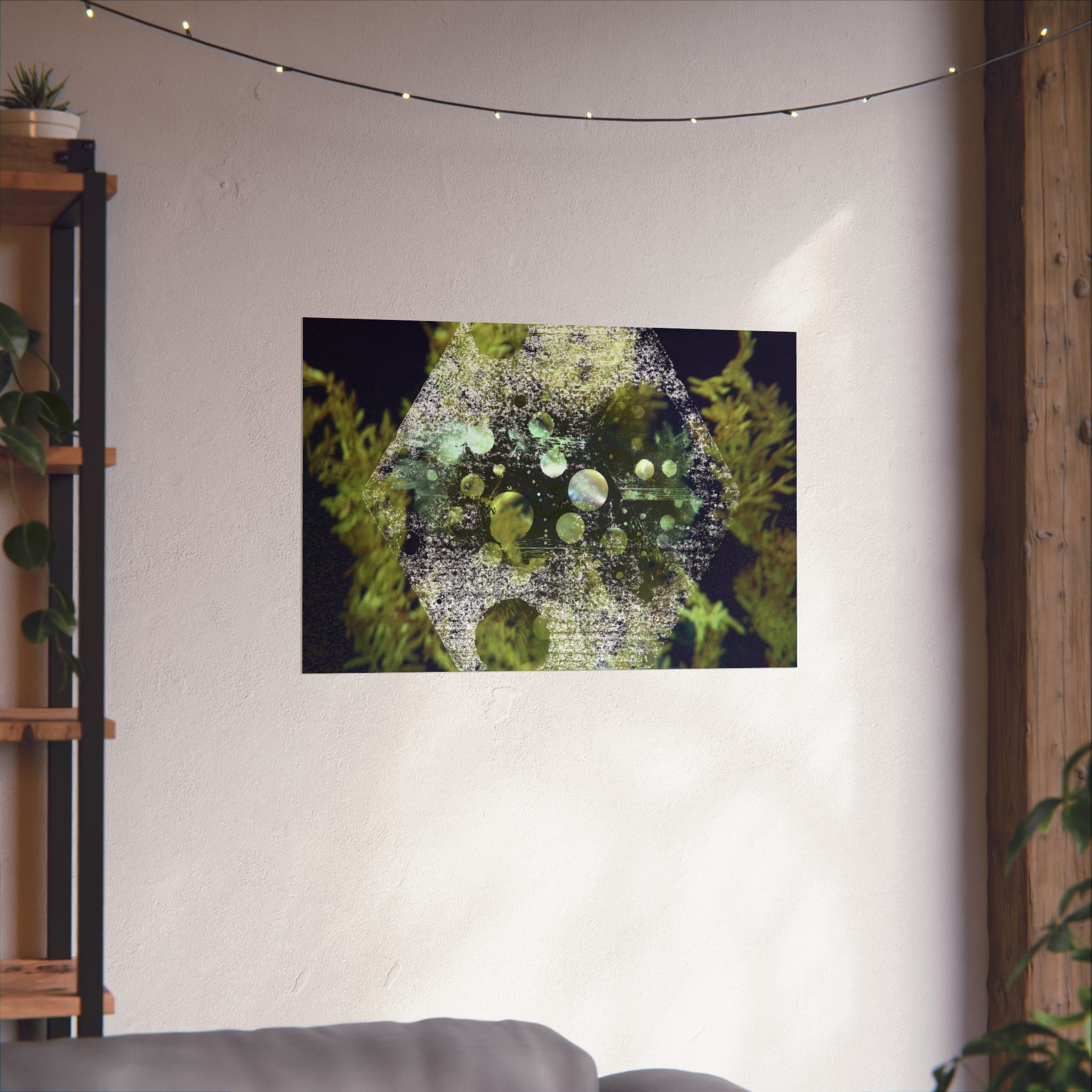 Abstract Green Geometry Matte Poster — Horizontal Wall Art