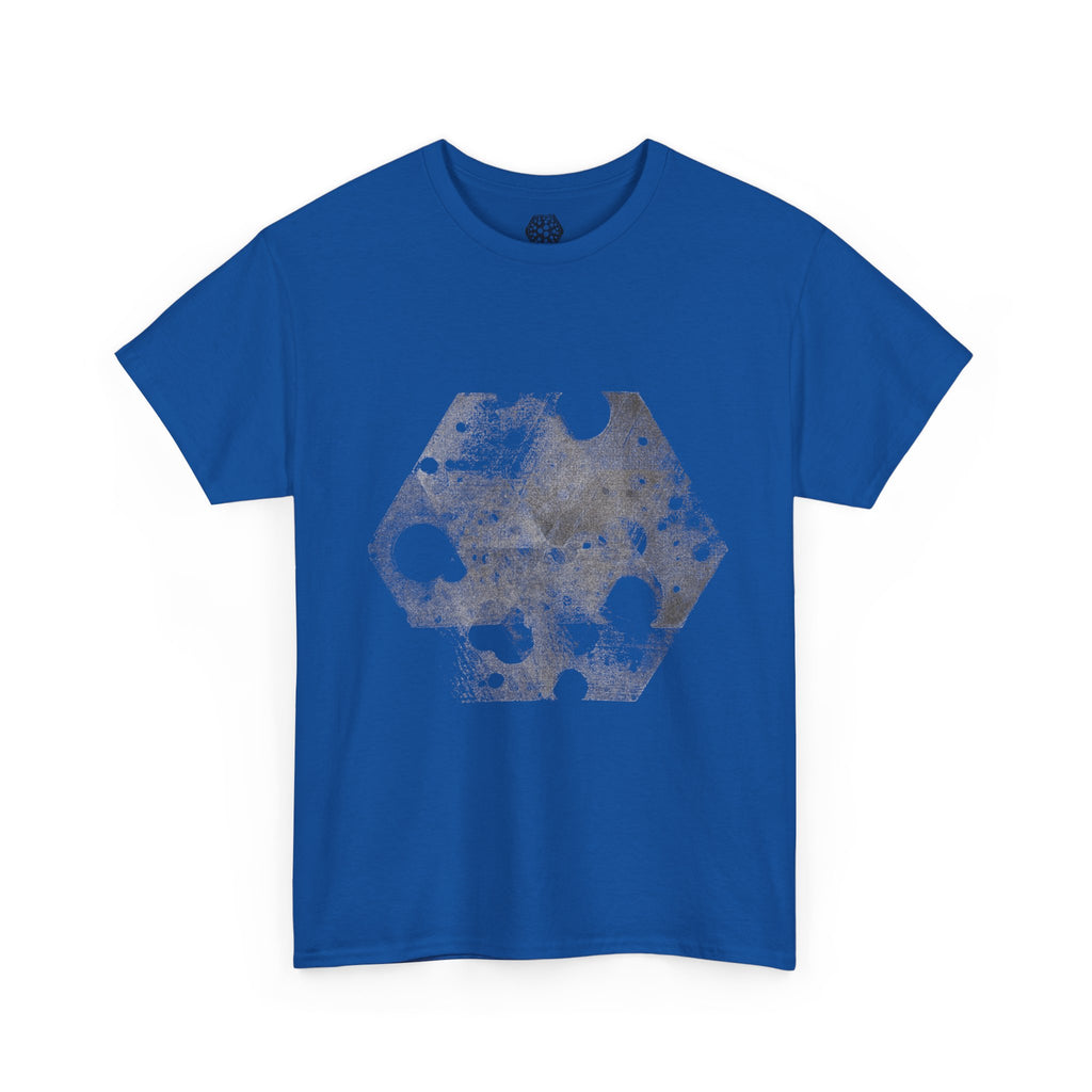Hex Moon Graphic Tee Design Hex23 — Distressed Space Cheese Vintage Astronomy T-Shirt