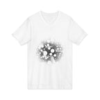Hex Moon Graphic V-Neck Tee Design Hex27 — Distressed Space Cheese Vintage Astronomy V-Neck T-Shirt