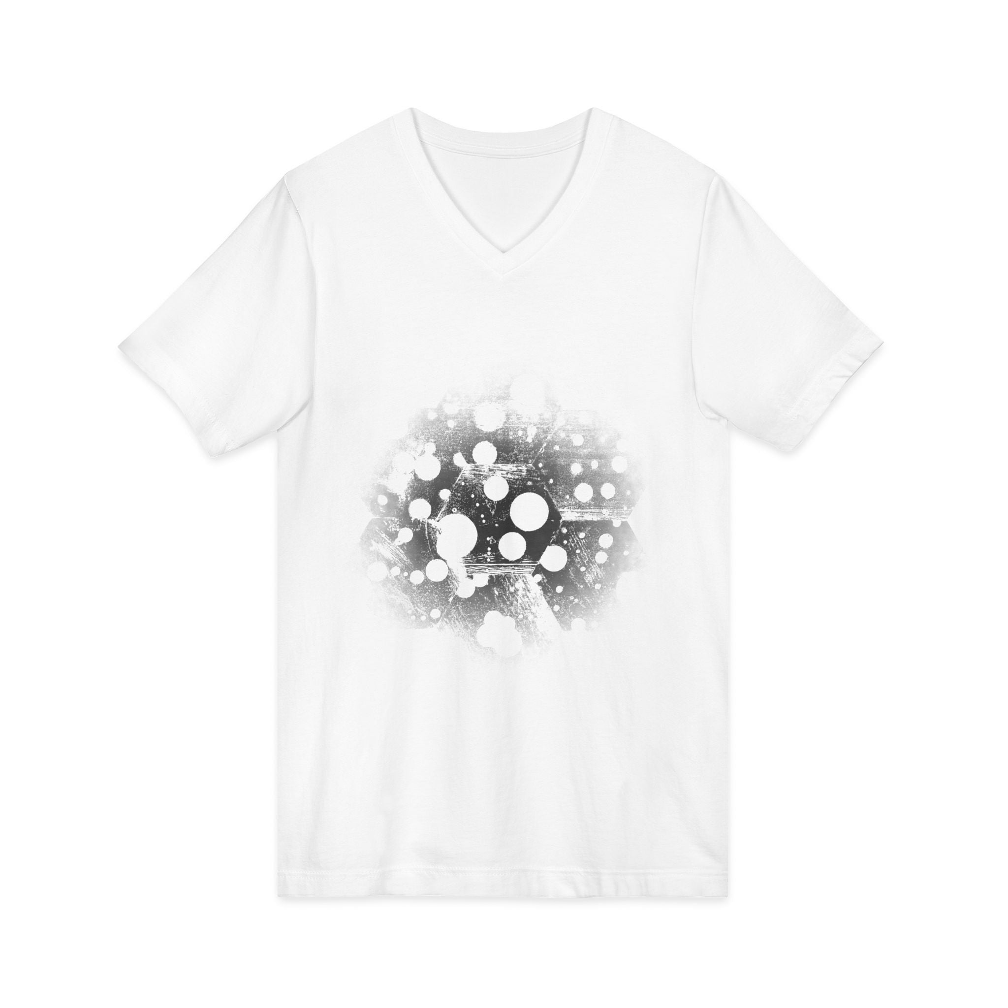 Hex Moon Graphic V-Neck Tee Design Hex27 — Distressed Space Cheese Vintage Astronomy V-Neck T-Shirt