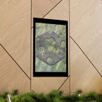 Matte Poster — Abstract Stone Hex Emblem on Green Marble Background