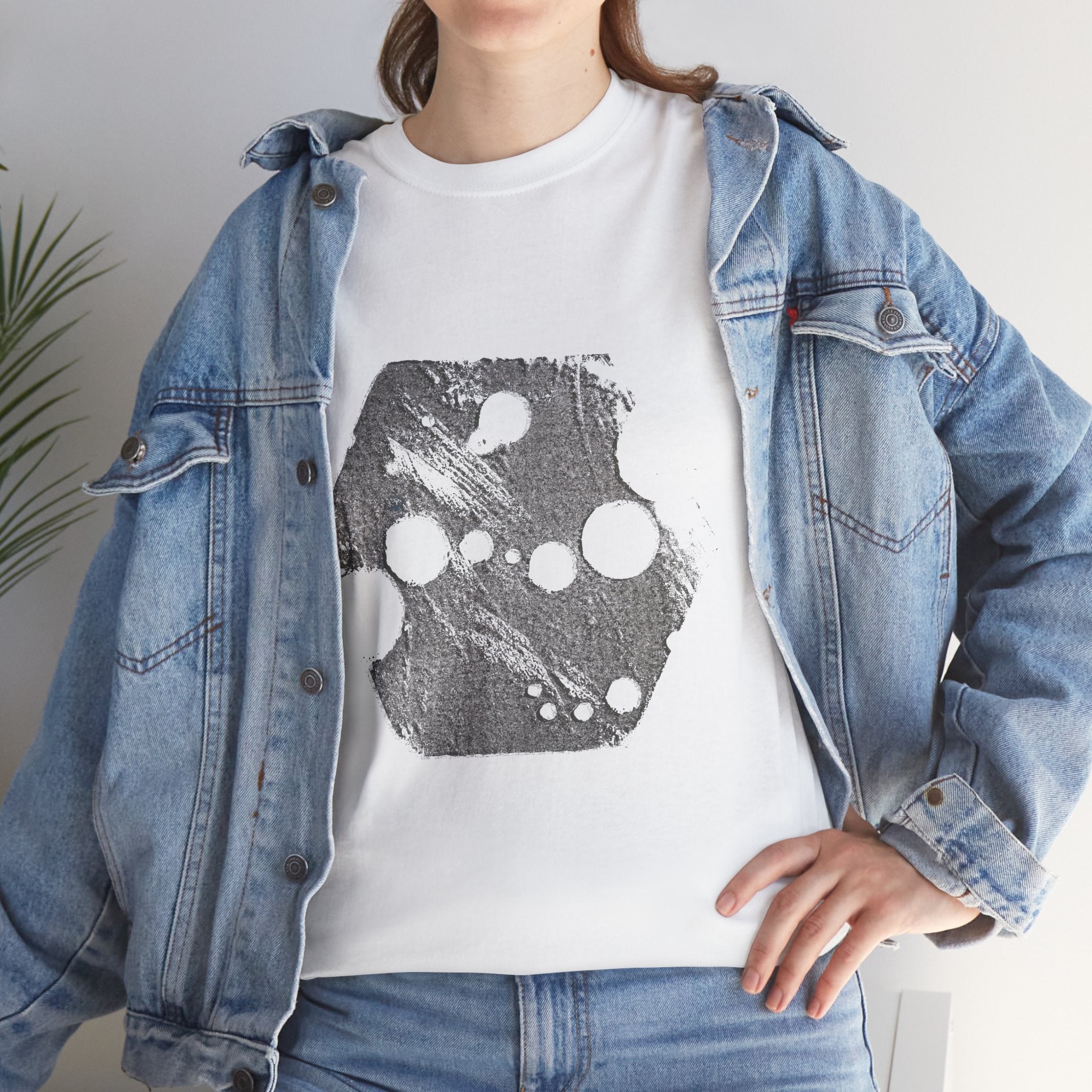 Hexagon Circles Graphic Tee — Digital Manual Print Art
