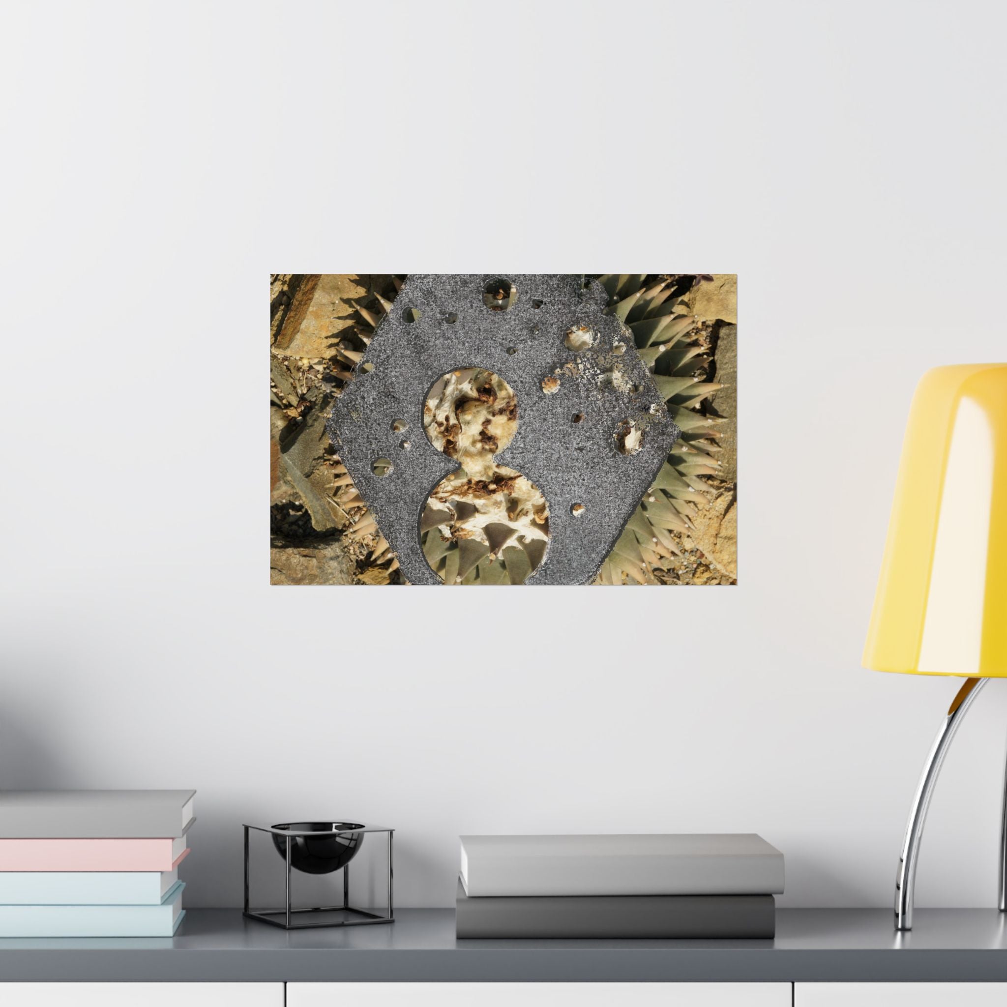 Abstract Geode Collage Matte Horizontal Poster | Mineral Texture Wall Art