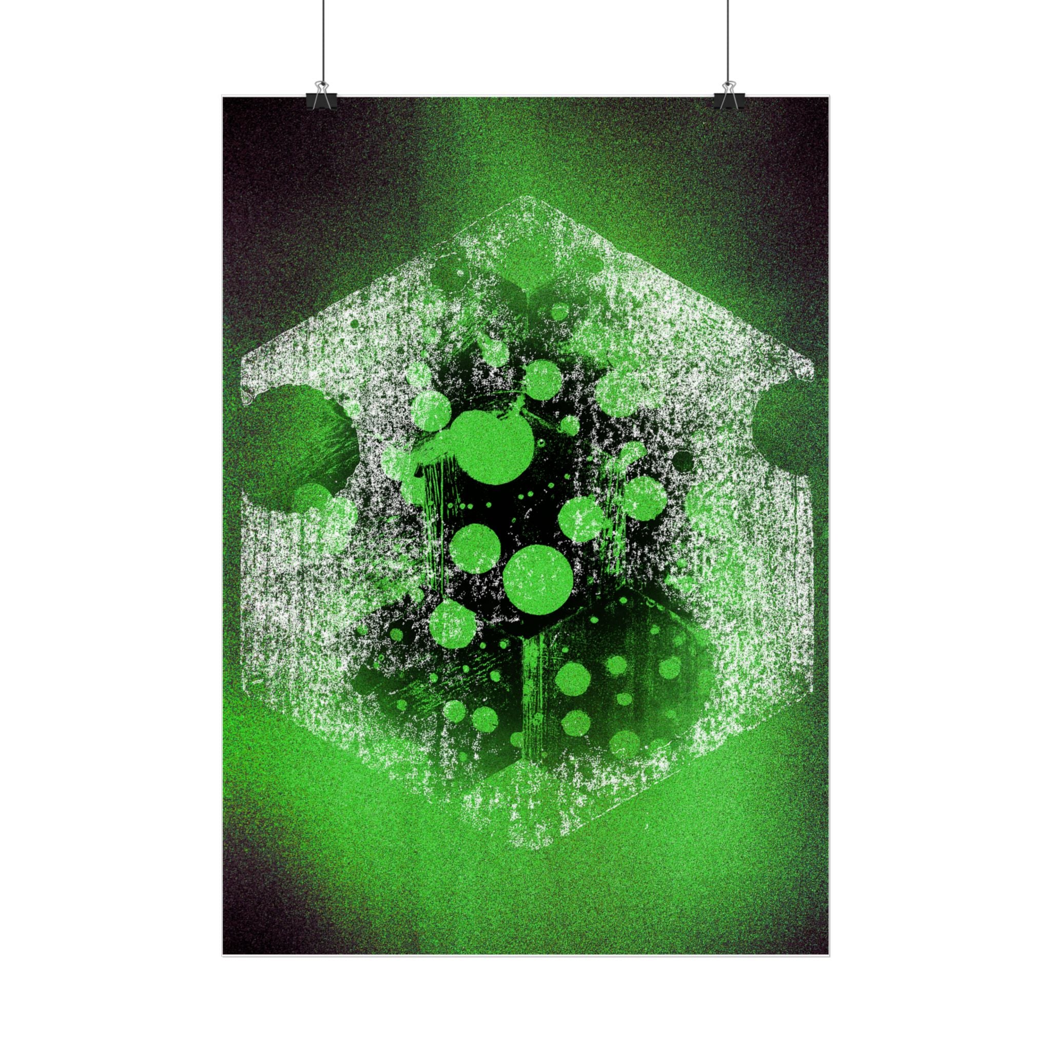 Abstract Green Hexagon Poster — Neon Geometric Art Print for Modern Home & Gaming Rooms