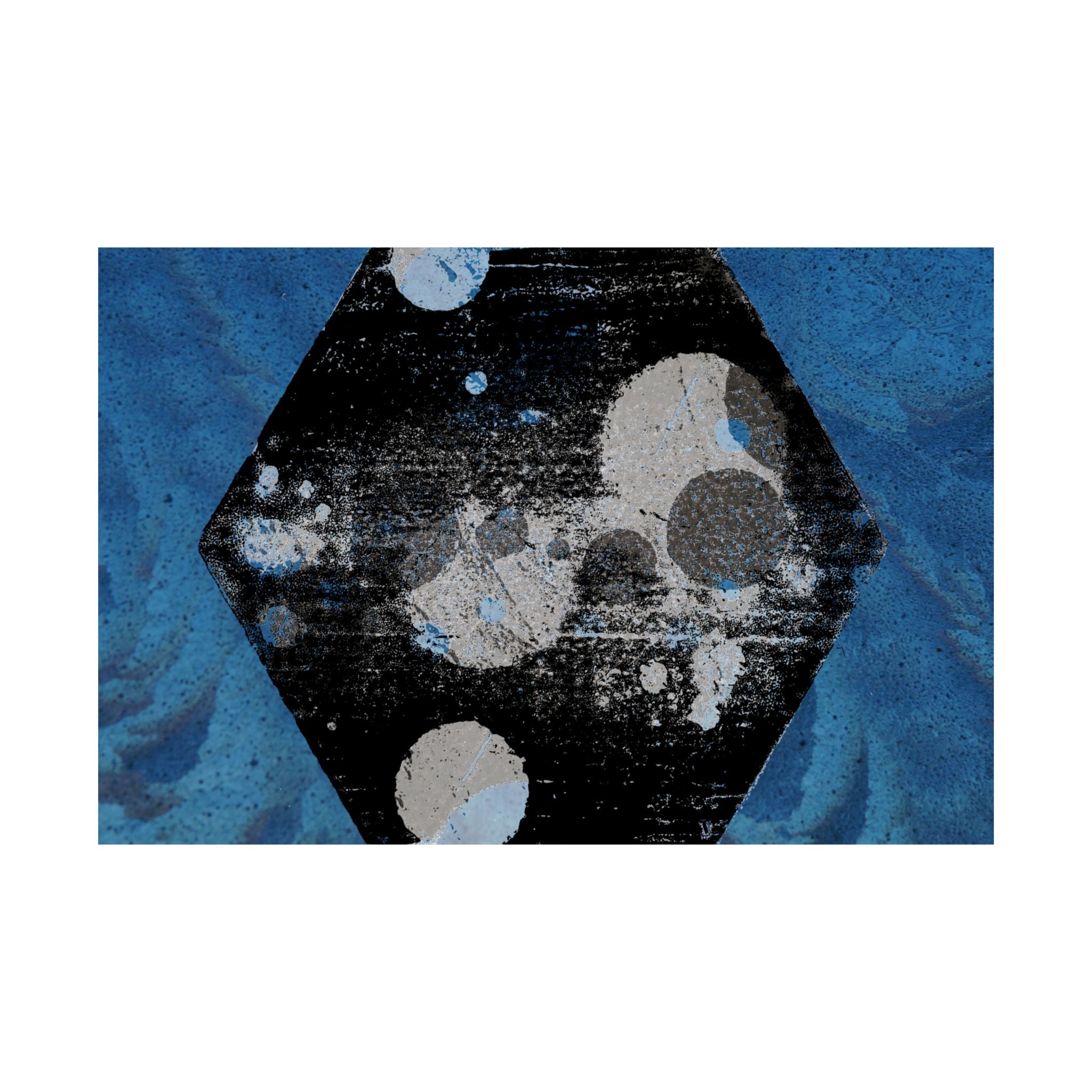 Abstract Blue Hexagon Poster — Matte Horizontal Wall Art
