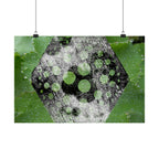 Matte Horizontal Poster — Green Hexagon Botanical Abstract Wall Art