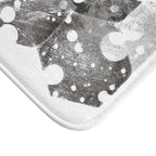 Geometric Hexagon Snowflake Bath Mat – Monochrome Modern Bathroom Rug