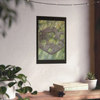 Matte Poster — Abstract Stone Hex Emblem on Green Marble Background
