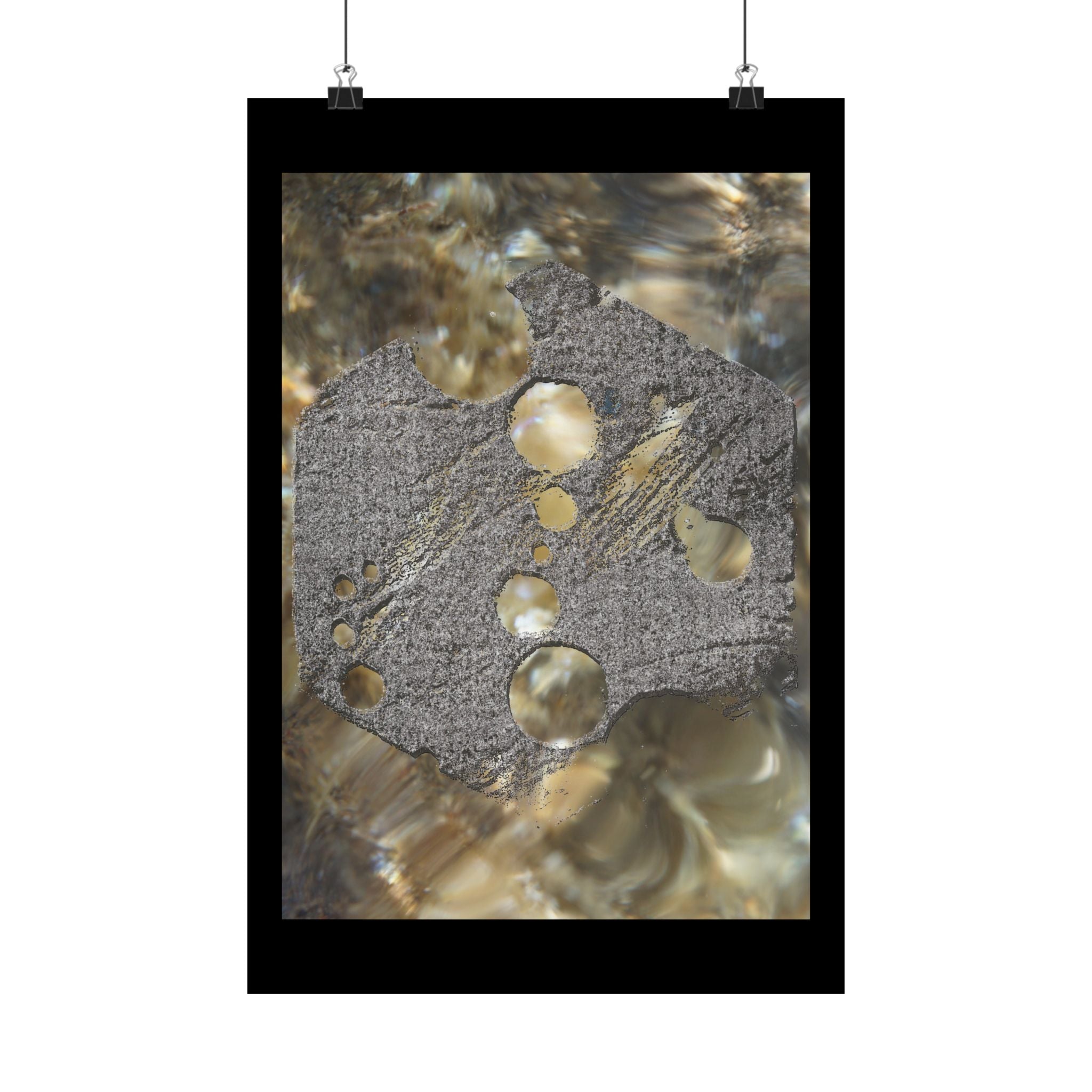 Abstract Wave Texture Matte Poster — Organic Stone & Water Wall Art