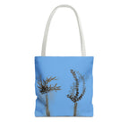 Botanical Sketch Tote Bag — Minimal Blue Wildflower Print
