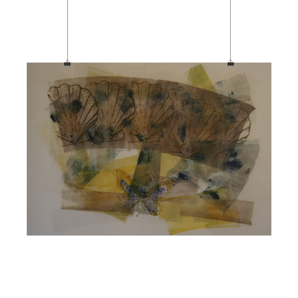 Abstract Botanical Poster — Layered Butterfly Wing Art Print