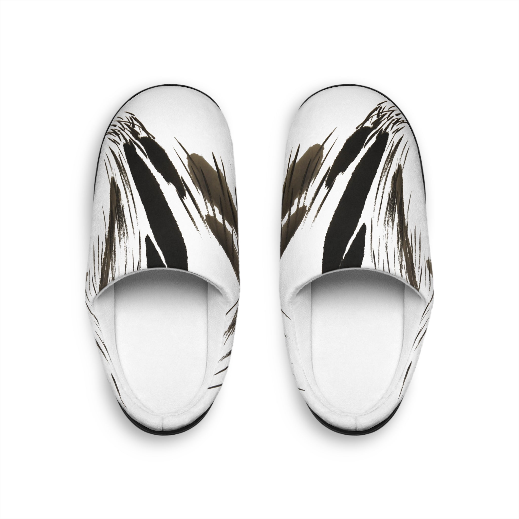 Feather Brushstroke Slippers — Women's Cozy Indoor Slides