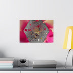 Hexagonale metalen textuurposter | Matte horizontale wanddecoratie, abstracte bloemenachtergrond 