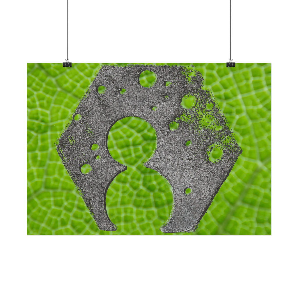 Bladstructuur nummer 8 poster horizontaal, groene botanische muurdecoratie 