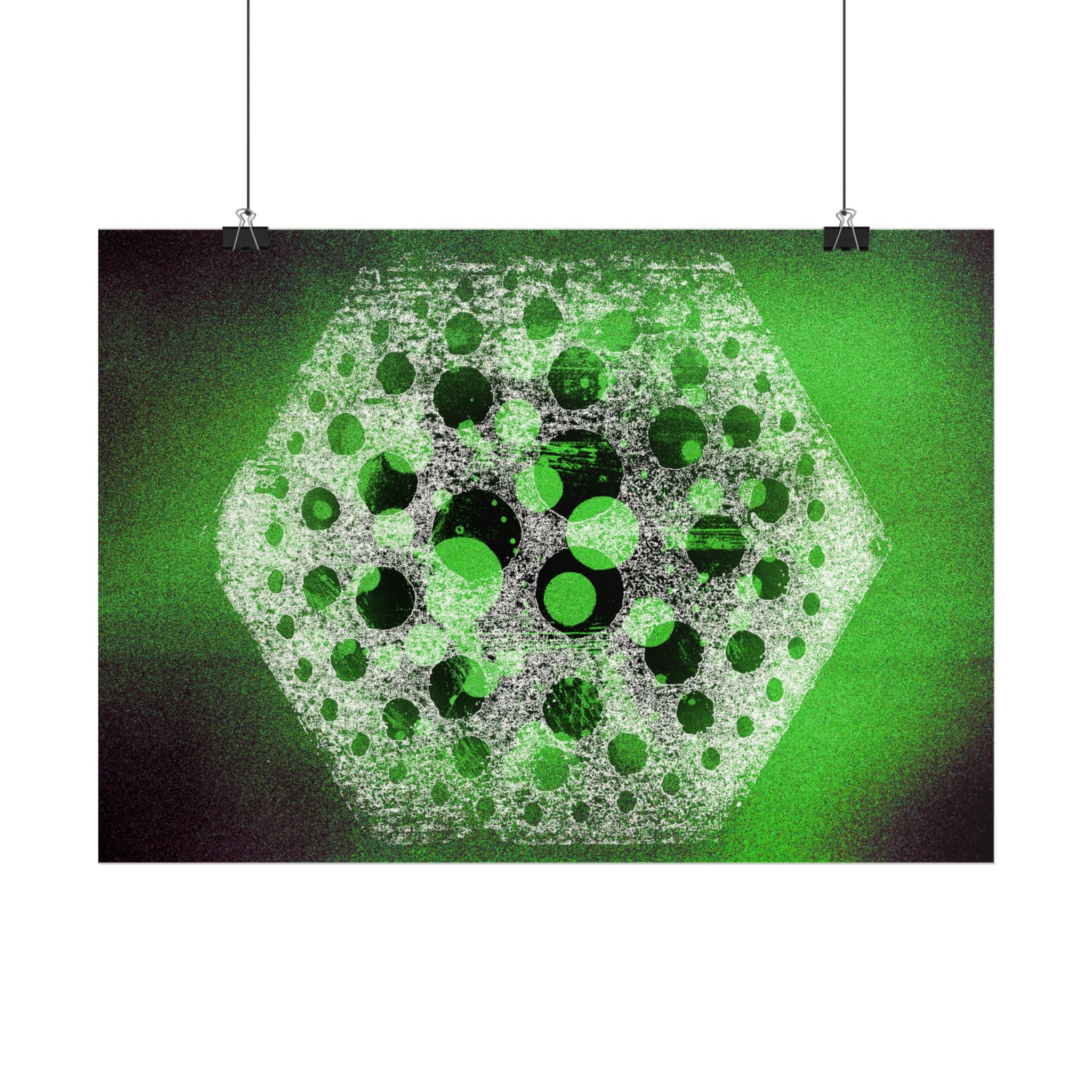 Abstract Hexagon Green Poster – Horizontal Wall Art