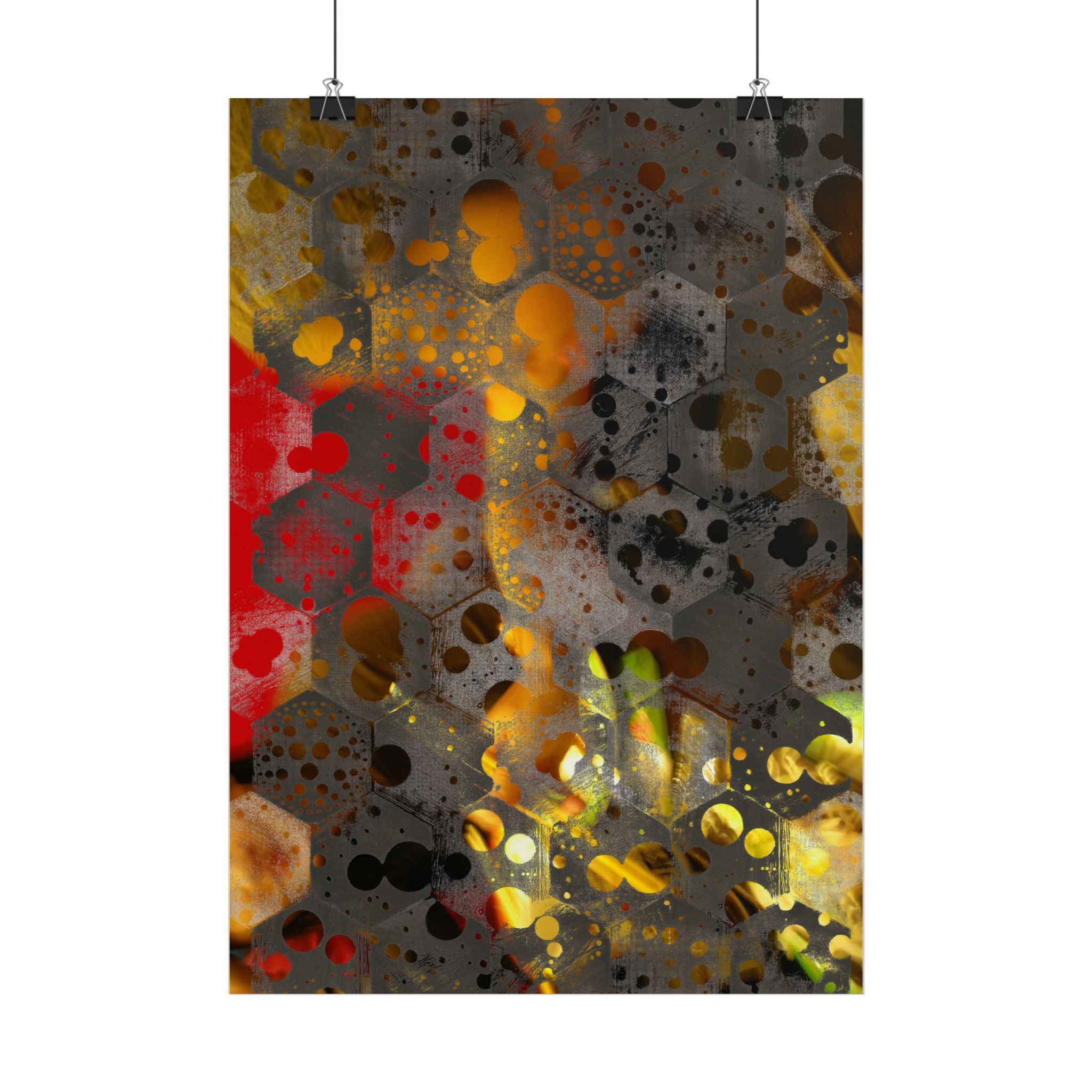 Abstracte poster met bubbelstructuur — Moderne industriële muurdecoratie 