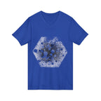 Hex Moon Graphic Tee Design Hex28 — Distressed Space Cheese Vintage Astronomy V-Neck T-Shirt