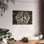 Hexagonal Crystal Bokeh Matte Poster — Abstract Celestial Wall Art