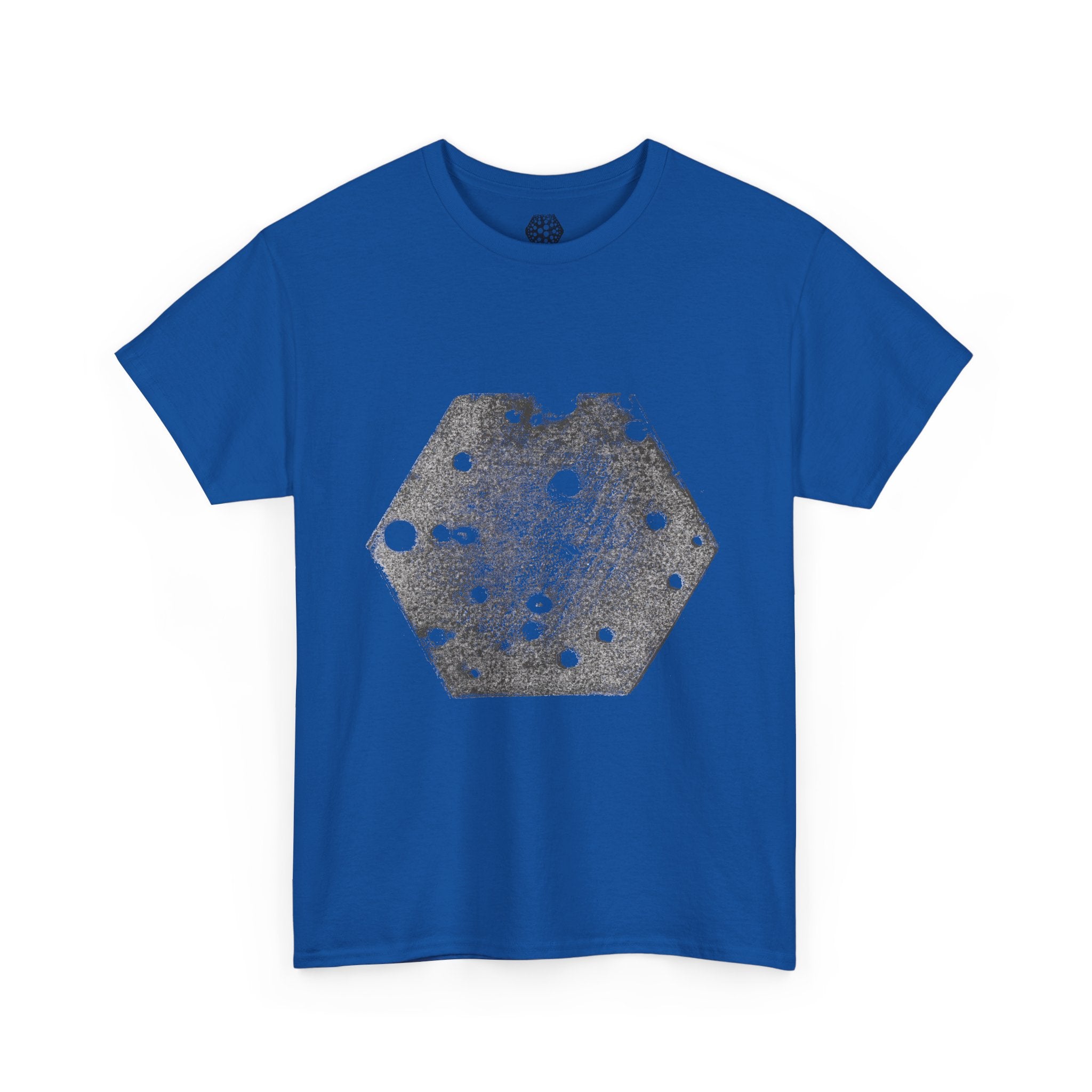 Hexagon Circles Graphic Tee — Digital Manual Print Art