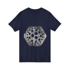 Hex Moon Graphic V-Neck Tee Design Hex17 — Distressed Space Cheese Vintage Astronomy V-Neck T-Shirt