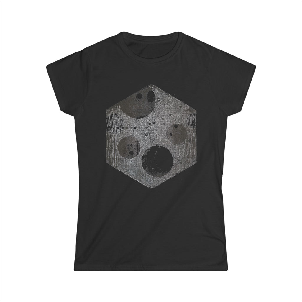 Hexagon Moonlight dames T-shirt — Geometrisch hemels grafisch shirt 
