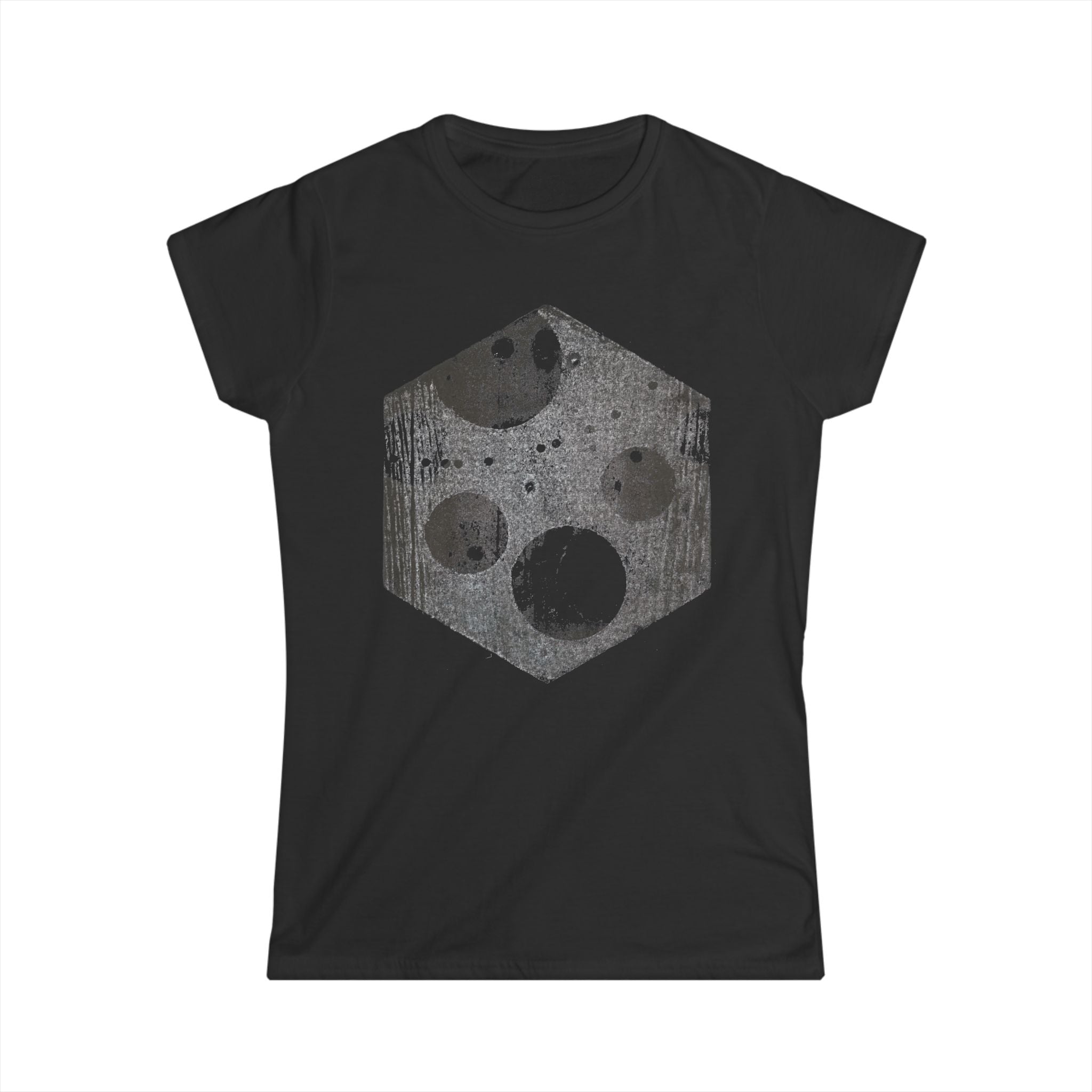 Hexagon Moonlight dames T-shirt — Geometrisch hemels grafisch shirt 