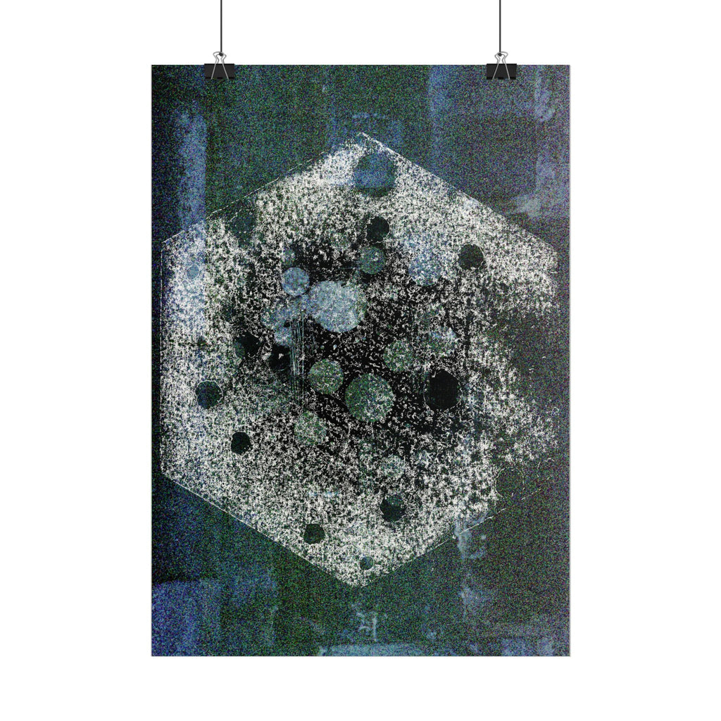 Abstracte kosmische zeshoek poster — Verticale muurdecoratie 